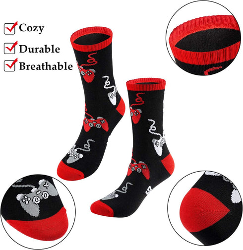 SATINIOR 6 Pairs Do Not Disturb Socks Cotton Funny Gaming Socks for Men Women Christmas Games Lover Gifts, Multicoloured...